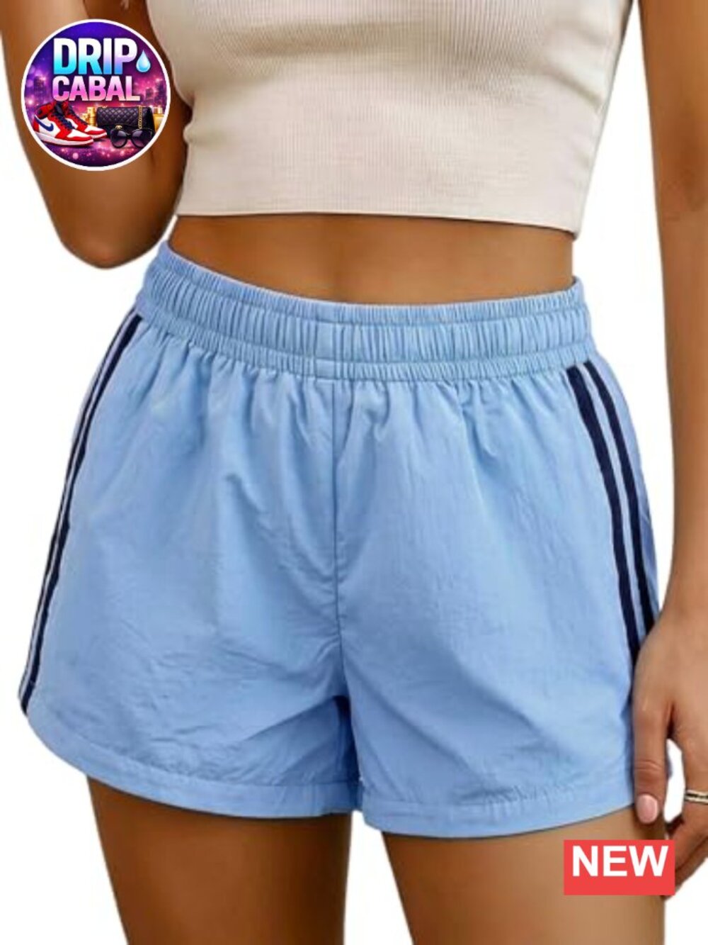 Women's Striped Athletic Shorts Low Rise Track Shorts Wide Leg
